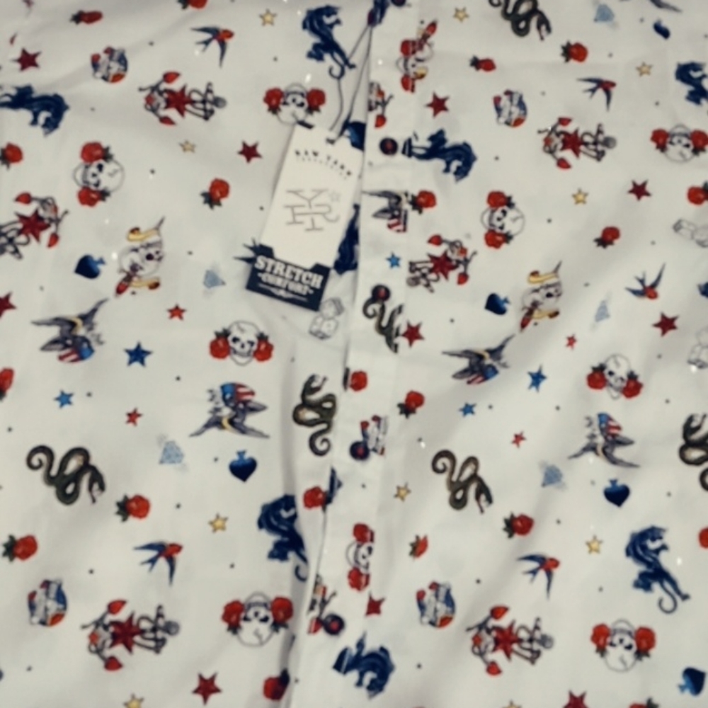 Mens tattoo design button up shirt